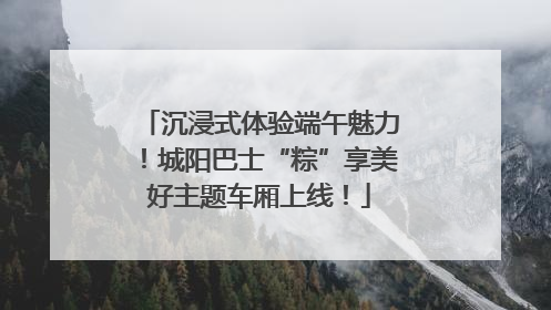 沉浸式体验端午魅力！城阳巴士“粽”享美好主题车厢上线！