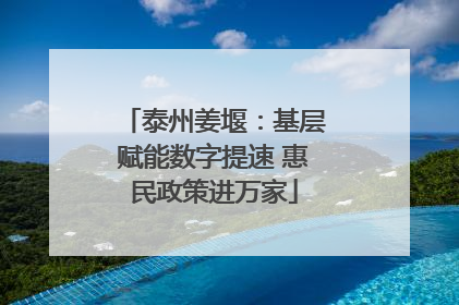 泰州姜堰：基层赋能数字提速 惠民政策进万家