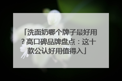 洗面奶哪个牌子最好用？高口碑品牌盘点：这十款公认好用值得入