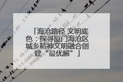 海沧路径 文明底色：探寻厦门海沧区城乡精神文明融合创建“最优解”