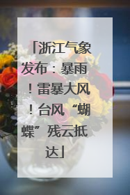 浙江气象发布：暴雨！雷暴大风！台风“蝴蝶”残云抵达