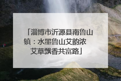 淄博市沂源县南鲁山镇：水墨鲁山艾韵浓 艾草飘香共富路