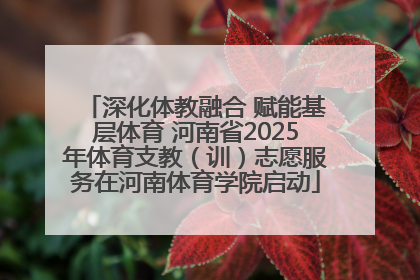 深化体教融合 赋能基层体育 河南省2025年体育支教（训）志愿服务在河南体育学院启动