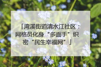 湾溪街道清水江社区：网格员化身“多面手”织密“民生幸福网”