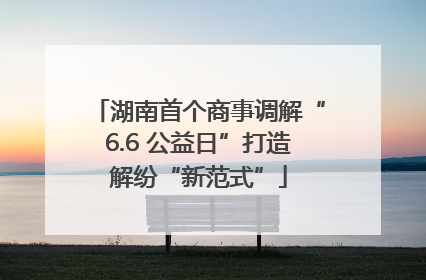 湖南首个商事调解“6.6 公益日”打造解纷“新范式”