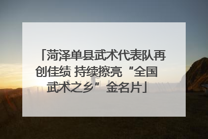 菏泽单县武术代表队再创佳绩 持续擦亮“全国武术之乡”金名片
