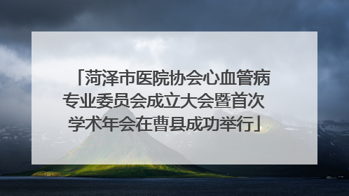 菏泽市医院协会心血管病专业委员会成立大会暨首次学术年会在曹县成功举行