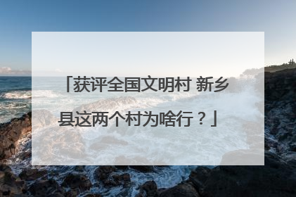 获评全国文明村 新乡县这两个村为啥行？