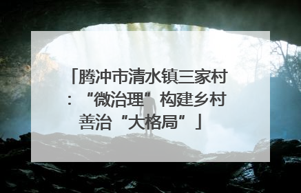 腾冲市清水镇三家村：“微治理”构建乡村善治“大格局”
