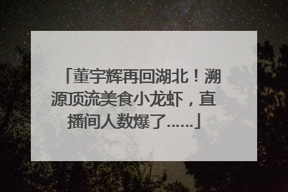 董宇辉再回湖北！溯源顶流美食小龙虾，直播间人数爆了……