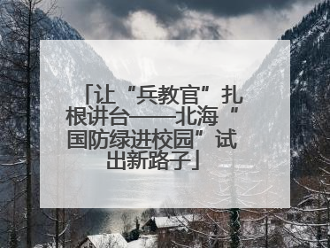 让“兵教官”扎根讲台——北海“国防绿进校园”试出新路子
