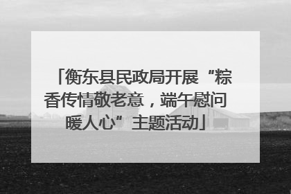 衡东县民政局开展“粽香传情敬老意，端午慰问暖人心”主题活动