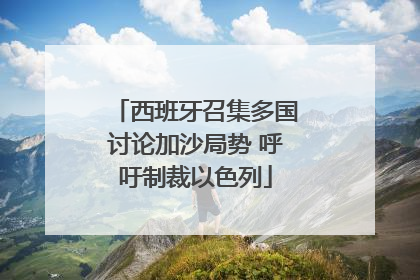 西班牙召集多国讨论加沙局势 呼吁制裁以色列