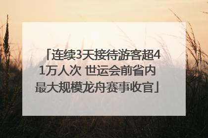 连续3天接待游客超41万人次 世运会前省内最大规模龙舟赛事收官