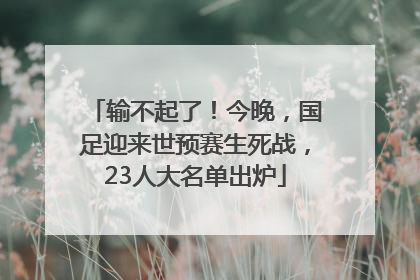 输不起了！今晚，国足迎来世预赛生死战，23人大名单出炉