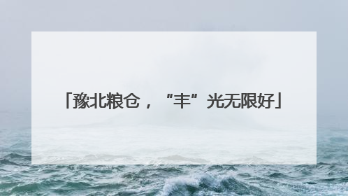 豫北粮仓，“丰”光无限好