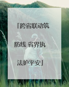 跨省联动筑防线 省界执法护平安