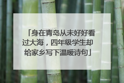 身在青岛从未好好看过大海，四年级学生却给家乡写下温暖诗句