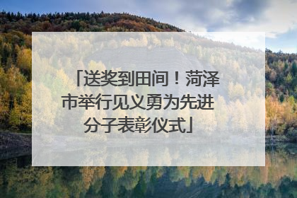 送奖到田间！菏泽市举行见义勇为先进分子表彰仪式
