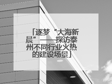 逐梦“大海新晨”——探访泰州不同行业火热的建设场景