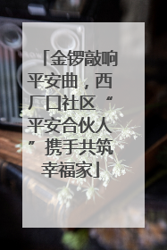 金锣敲响平安曲，西厂口社区“平安合伙人”携手共筑幸福家