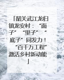 韶关武江龙归镇龙安村：“面子”“里子”“底子”同发力！“百千万工程”激活乡村新动能
