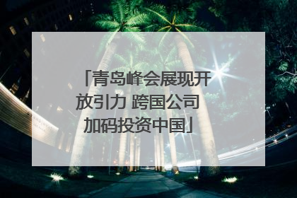 青岛峰会展现开放引力 跨国公司加码投资中国