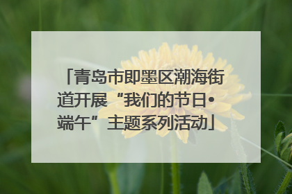 青岛市即墨区潮海街道开展“我们的节日•端午”主题系列活动