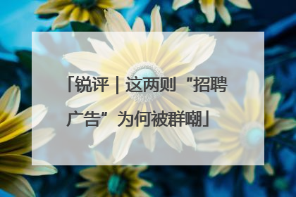 锐评｜这两则“招聘广告”为何被群嘲