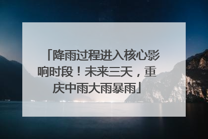 降雨过程进入核心影响时段！未来三天，重庆中雨大雨暴雨
