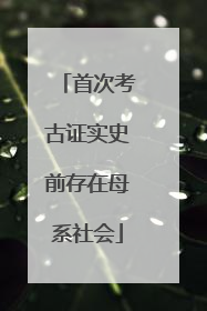 首次考古证实史前存在母系社会
