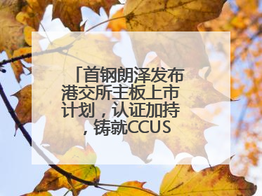 首钢朗泽发布港交所主板上市计划，认证加持，铸就CCUS行业先行优势