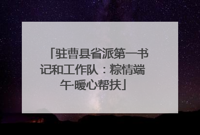 驻曹县省派第一书记和工作队：粽情端午·暖心帮扶
