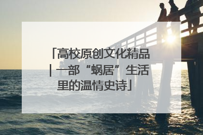 高校原创文化精品｜一部“蜗居”生活里的温情史诗