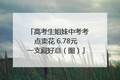 高考生姐妹中考考点卖花 6.78元一支藏好意（图）