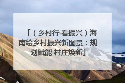（乡村行·看振兴）海南绘乡村振兴新图景：规划赋能 村庄焕新