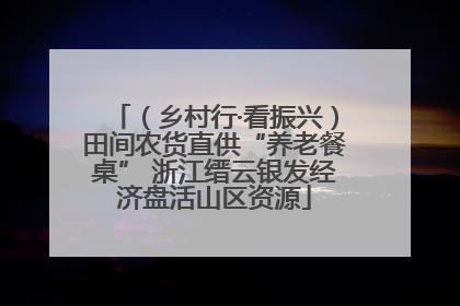 （乡村行·看振兴）田间农货直供“养老餐桌” 浙江缙云银发经济盘活山区资源