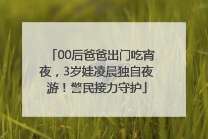 00后爸爸出门吃宵夜，3岁娃凌晨独自夜游！警民接力守护