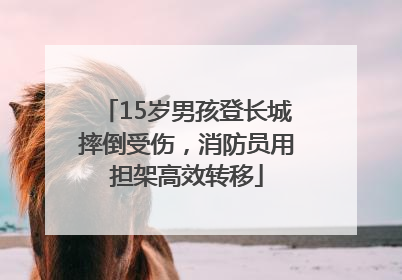 15岁男孩登长城摔倒受伤，消防员用担架高效转移