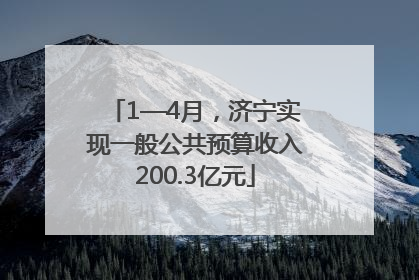 1—4月，济宁实现一般公共预算收入200.3亿元