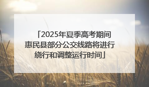 2025年夏季高考期间惠民县部分公交线路将进行绕行和调整运行时间