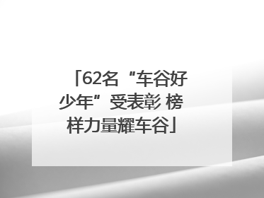62名“车谷好少年”受表彰 榜样力量耀车谷